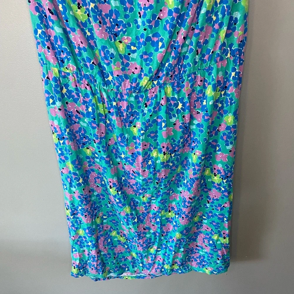 Lilly Pulitzer Strapless Floral Dress in Blue, Green, Pink - Picture 4 of 10
